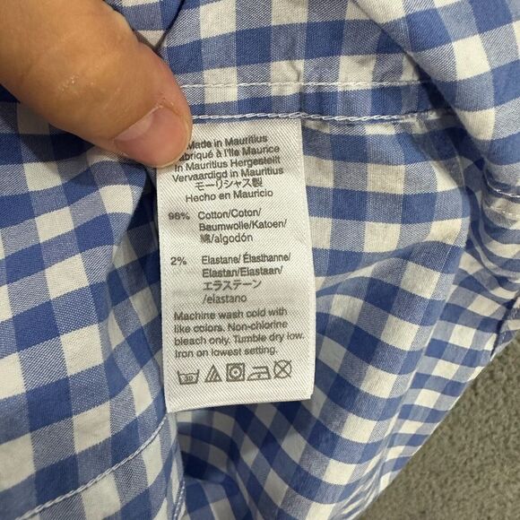 J. Crew mens shirt Large blue plaid button down flex washed long sleeve classic‎ - Picture 5 of 6